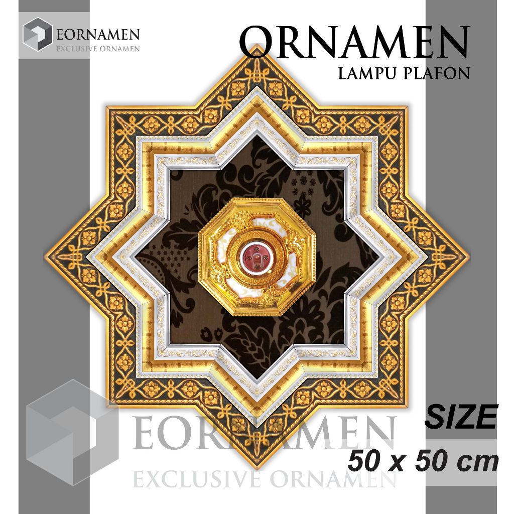 Ornamen  lampu plafon pvc / fitting lampu hias 50 x 50 cm