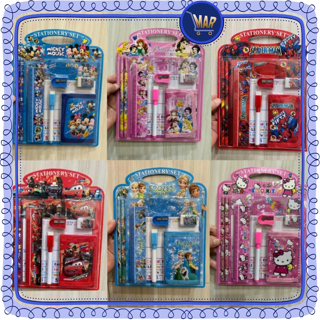 

Alat Tulis Set Perlengkapan Pensil Sekolah Anak Kado Hadiah Ulang Tahun Souvernir Anak