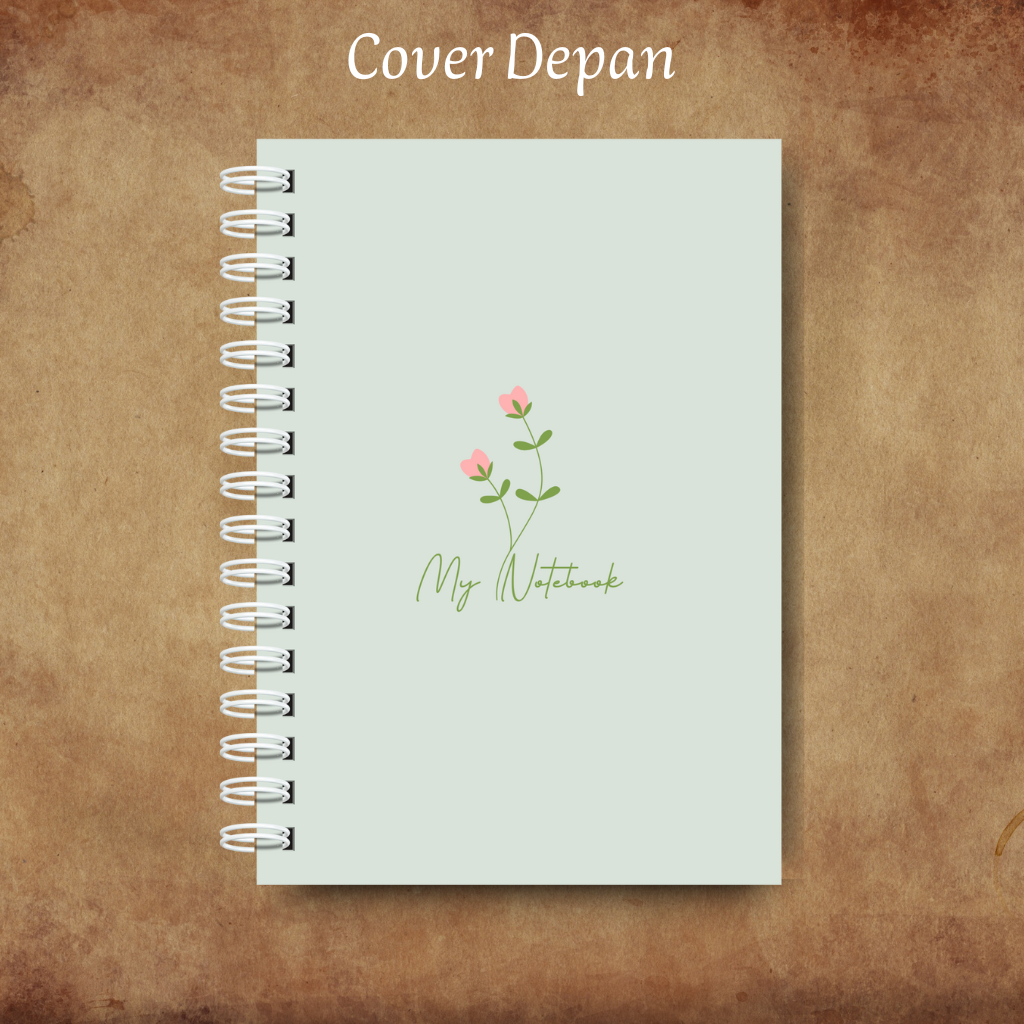 

Notebook A5 Isi 50 Lembar Soft Cover Kawat Spiral Custom Simple Flower