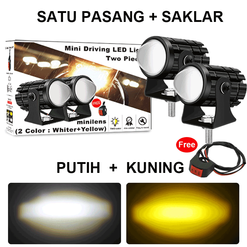 Lampu Tembak Laser Led Mini 2 Warna - Lampu Tembak Sorot Foglamp Mini Laser Gun/lampu tembak laser m