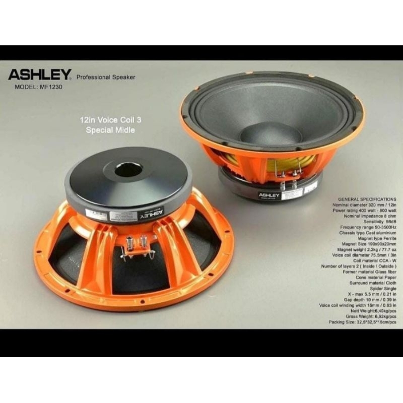 Speaker 12in Ashley MF1230 / orange MF 1230