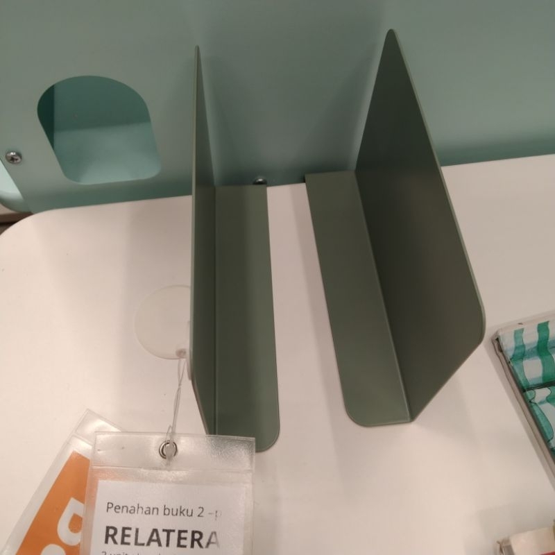 

RELATERA ikea penahan pembatas buku selip meja belajar 2buah book holder