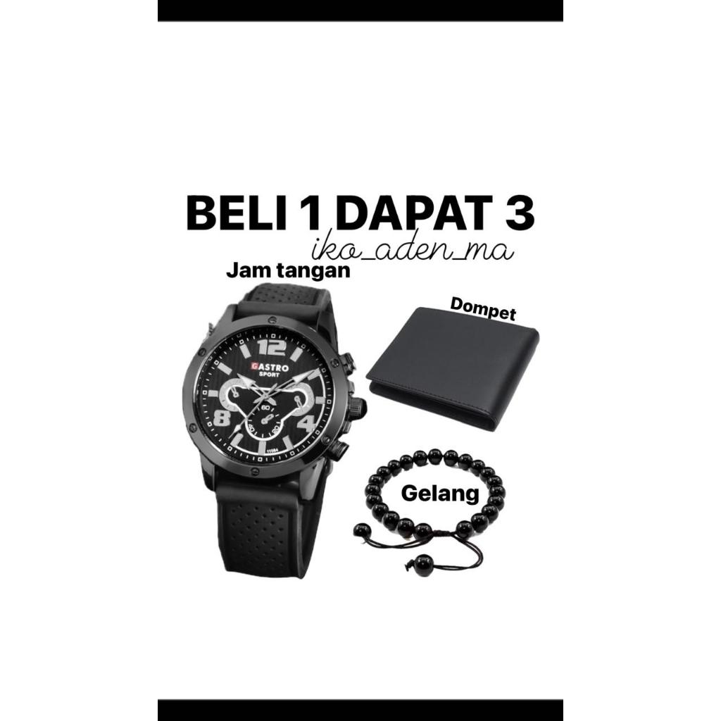 JAM TANGAN PRIA fREE DOMPET KULIT DAN GELANG // BELI 1 DAPAT 3 KADO UNTUK COWOK
