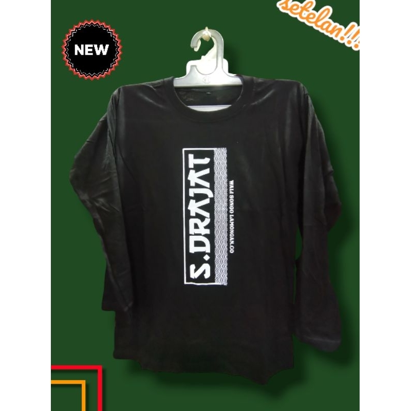 Kaos Sunan Drajat Lengan Panjang Dewasa Pria Dan Wanita | Baju Unisex Hitam