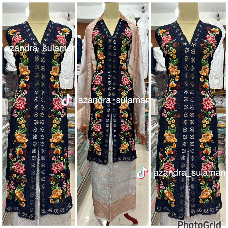 bahan abaya bordir suji caia khas bukittinggi padang