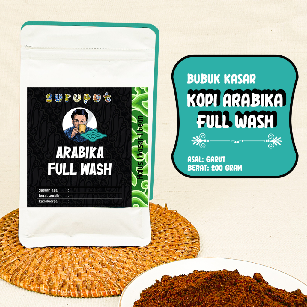 

Kopi Arabika Garut 200 gram - Olahan Full Wash Jenis Bubuk Semi Kasar