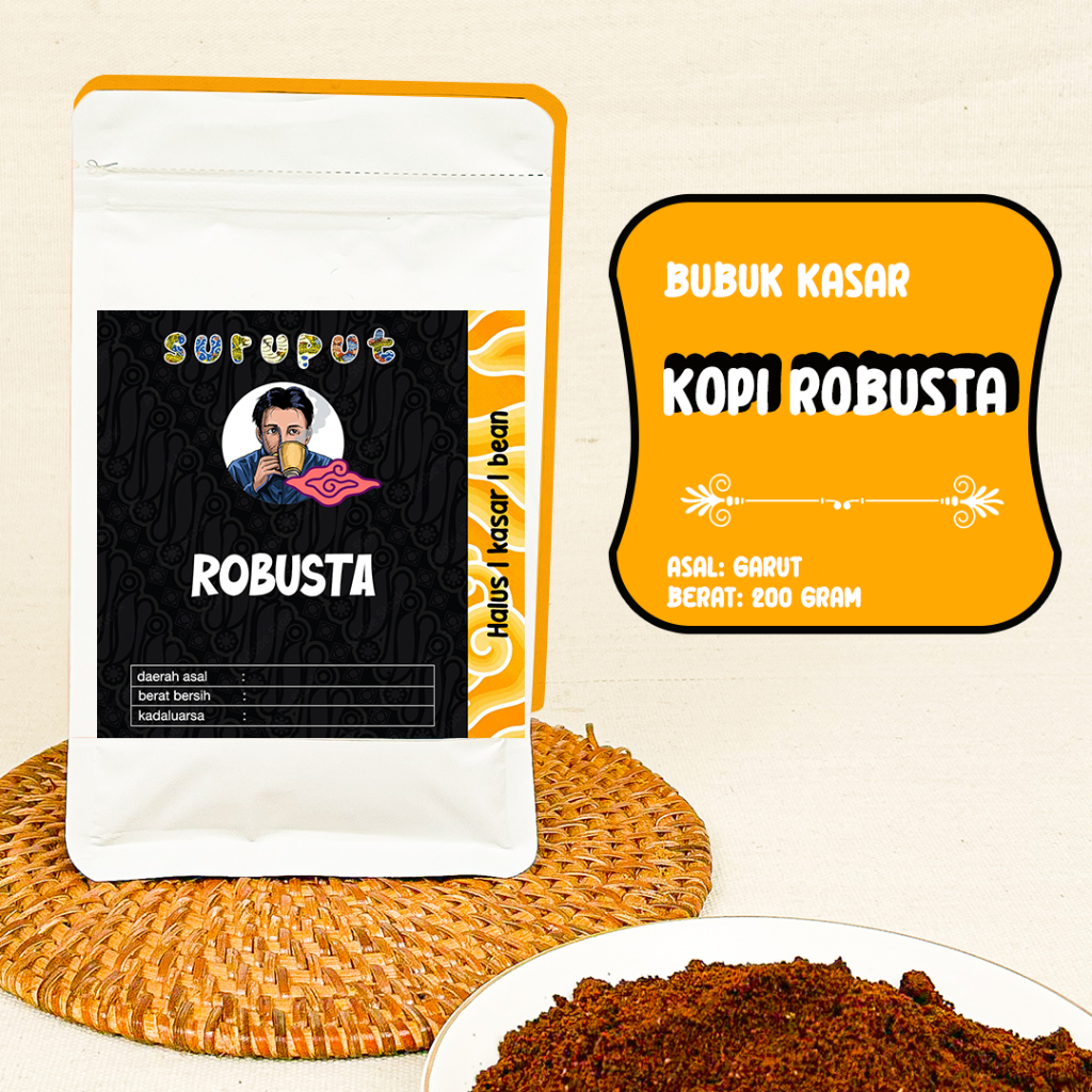 

Kopi Robusta Garut 200 gram - Jenis Bubuk Semi Kasar