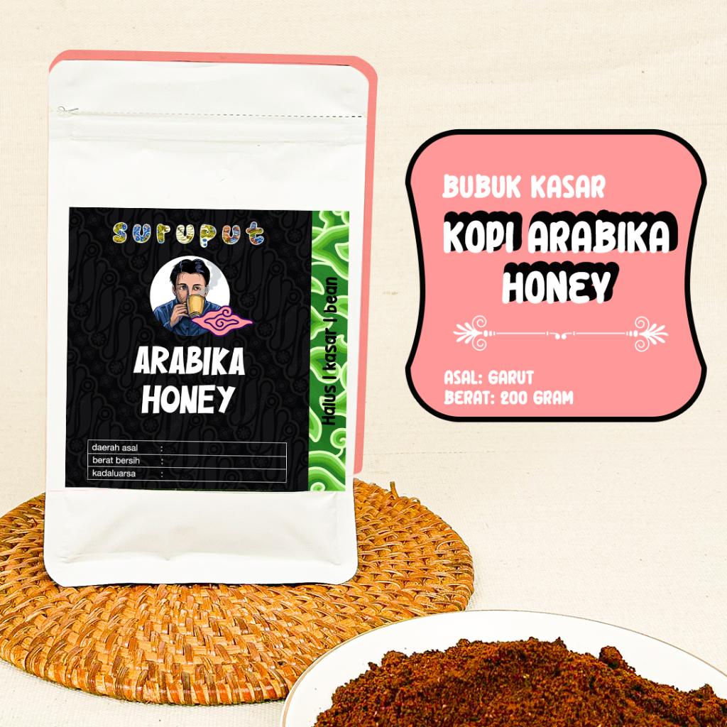 

Kopi Arabika Garut 200 gram - Olahan Honey Jenis Semi Bubuk Kasar