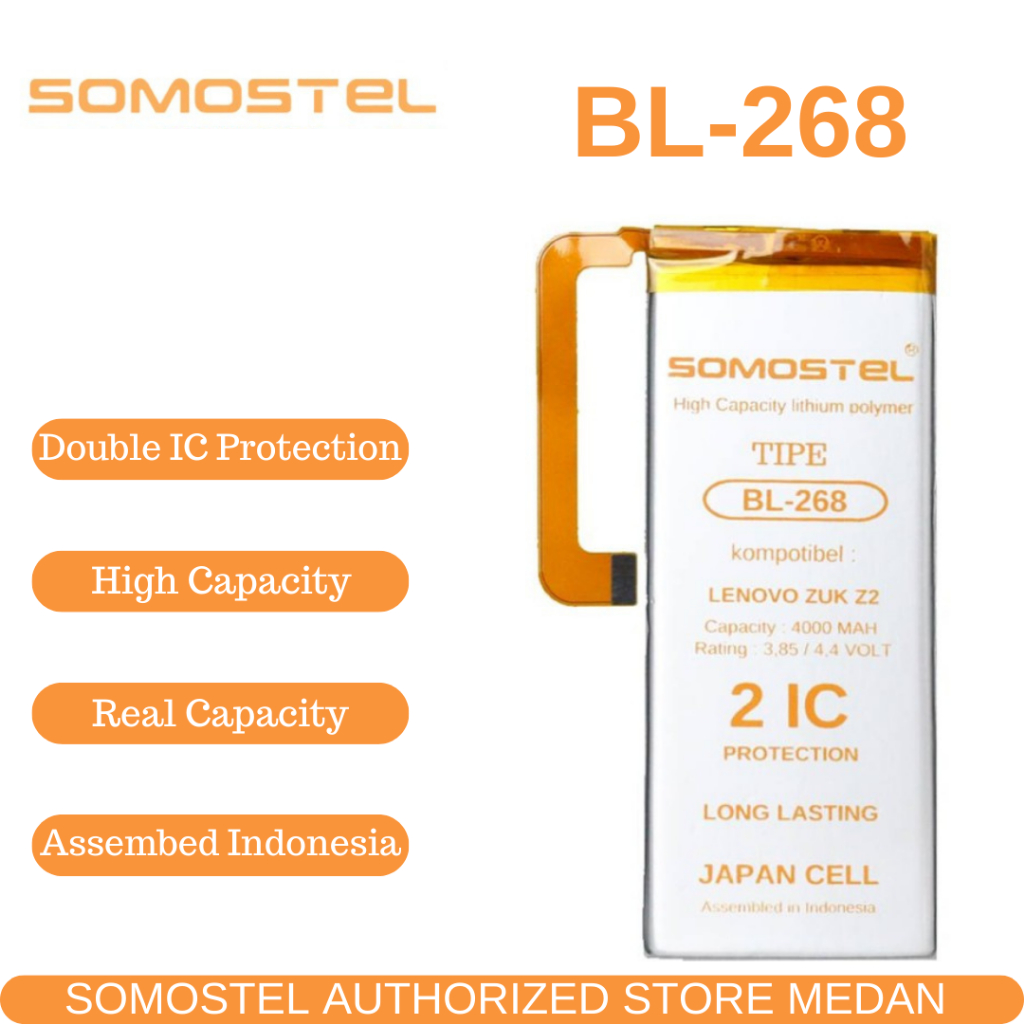 Somostel - Baterai BL268 Lenovo Zuk Z2