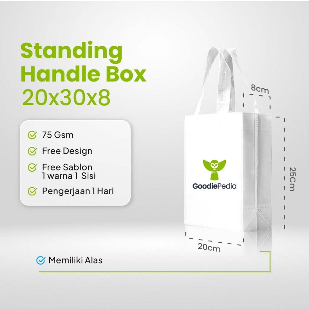 Tas Box Spunbond Lipat 20x30 Custom Sablon - Serbaguna untuk Promosi & Syukuran