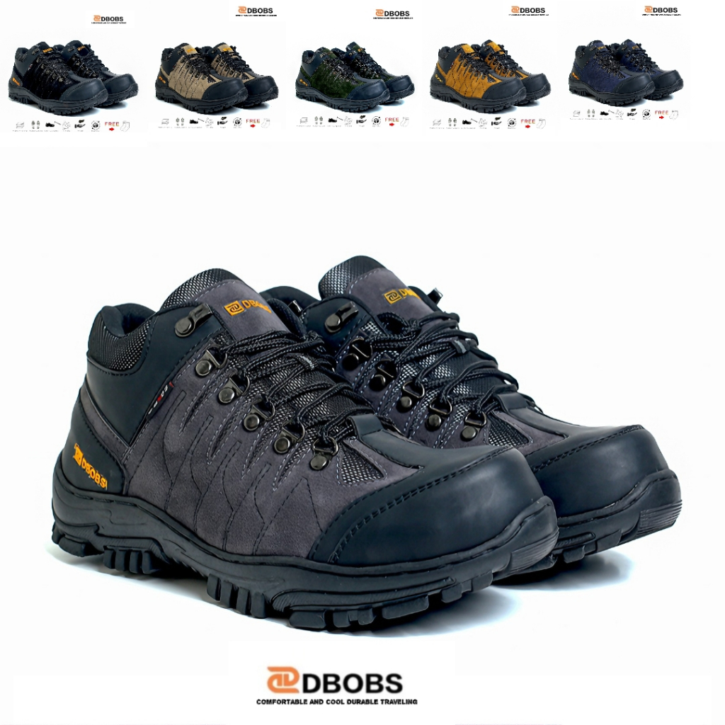 SEPATU SAFETY BOOTS PRIA DBOBS CLOVER LOW PENDEK OUTDOR HIKING TRACKING KERJA PROYEK TERLARIS