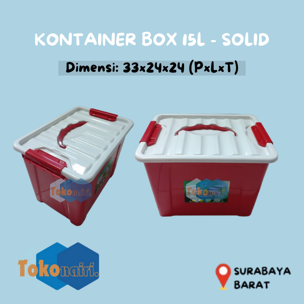 KONTAINER BOX 15L WARNA / BOX KONTAINER PLASTIK / CONTAINER BOX / STORAGE BOX