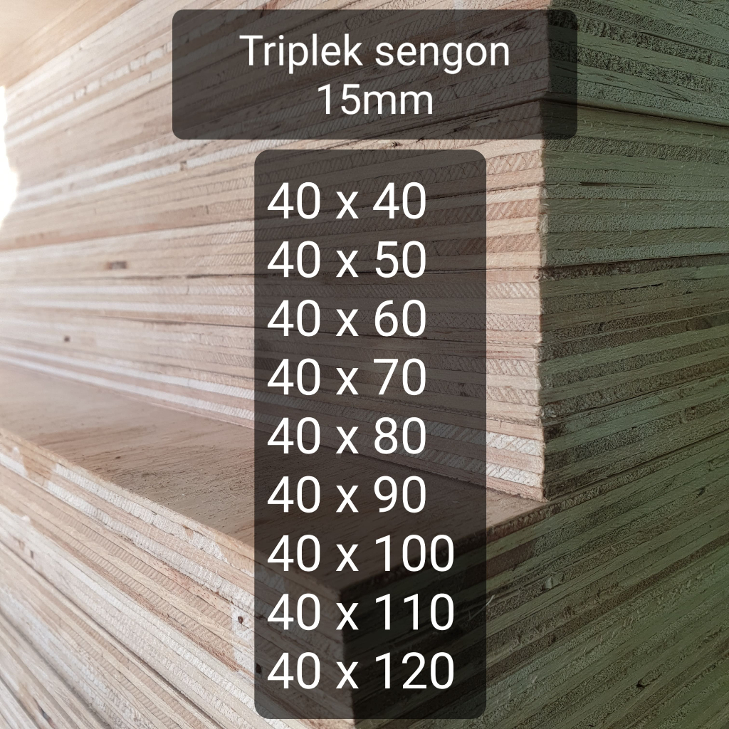 Triplek custom sengon 15mm plywood multiplek halus 2 sisi lebar 40 cm