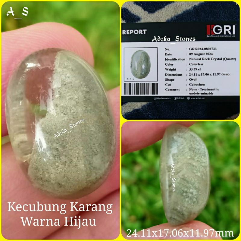 Kecubung Karang Warna Hijau Memo GRI Lab