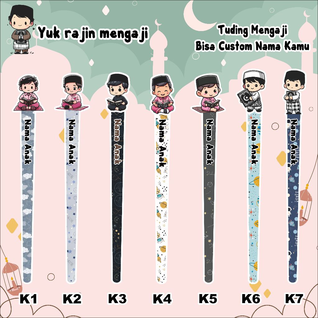 

Tuding Ngaji / Kalam Mengaji / Penunjuk Bacaan (CETAK 2 SISI)