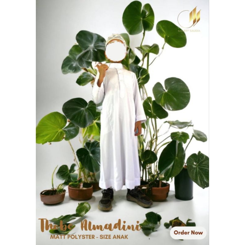 Jubah Ikhwan Putih Jubah Putih Jubah Thobe Almadini Polyster Putih Anak Remaja Dewasa Jubah putih be