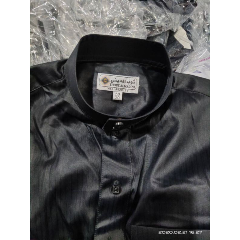 Jubah Ikhwan Polyster Jubah Hitam Pria Jubah anak hitam Jubah saudi original Thobe almadini polyster