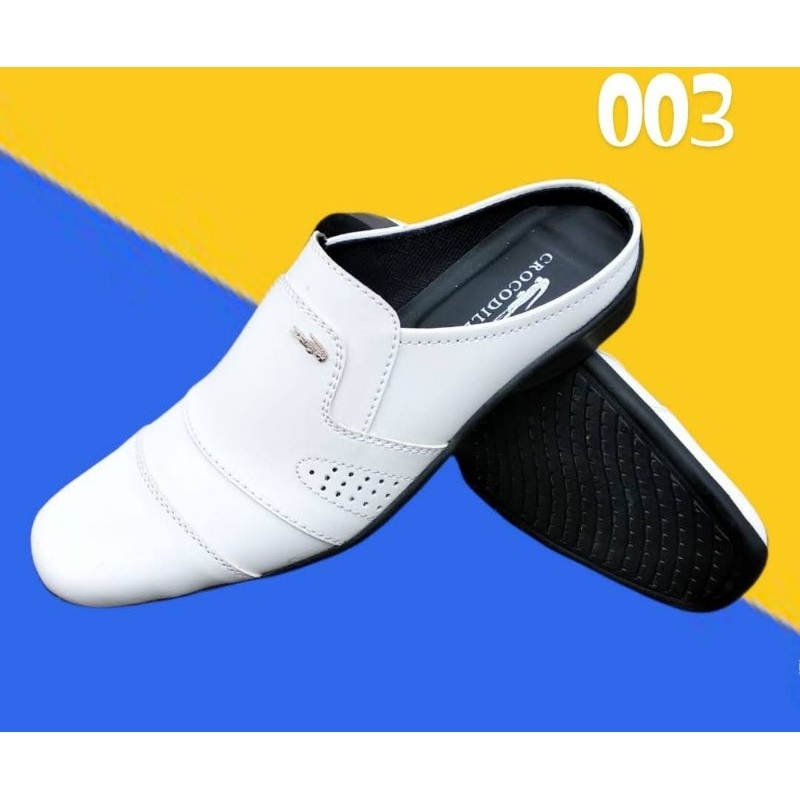 Gvl white sandal bustong putih sandal slop pria kasual