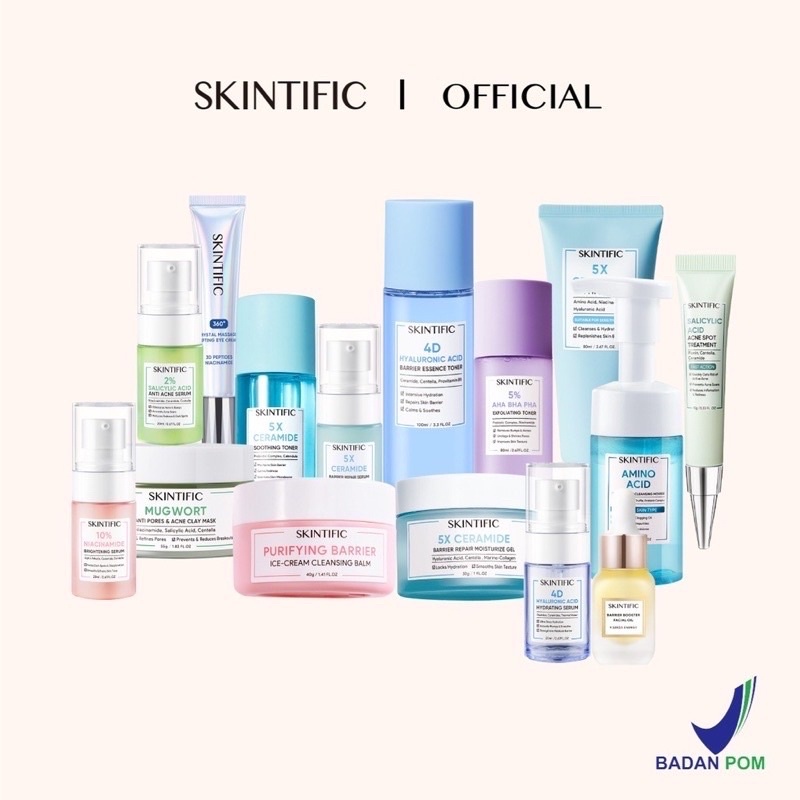 Paket Skincare Reseller Skintific - Moist Toner Serum Facial Wash (Lengkap Deskripsi)