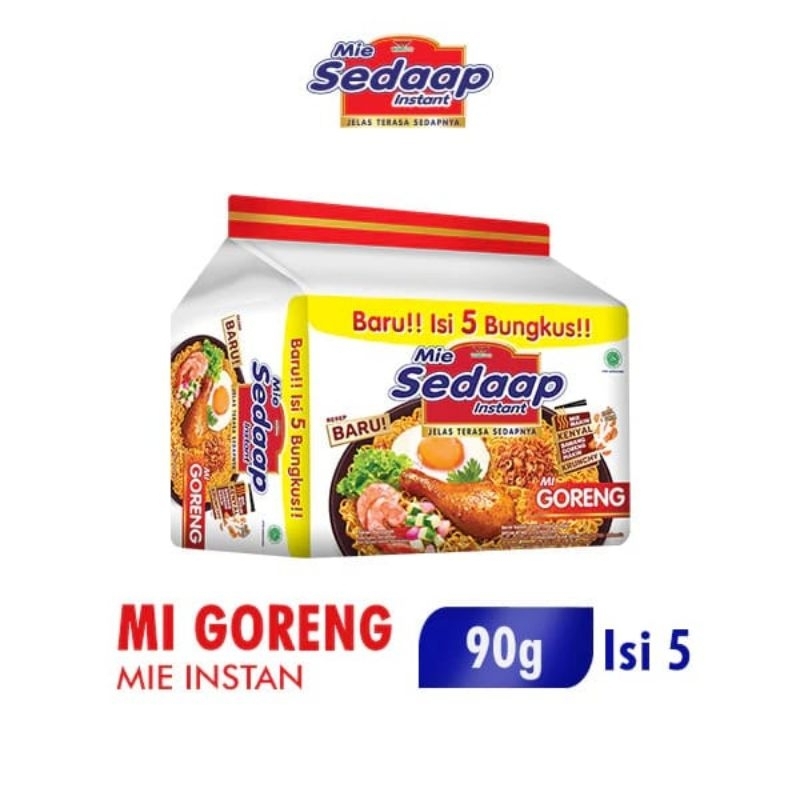 

[ Isi 5pcs Dalam 1 Pack ] Sedaap Mie Instan Goreng 90 gr