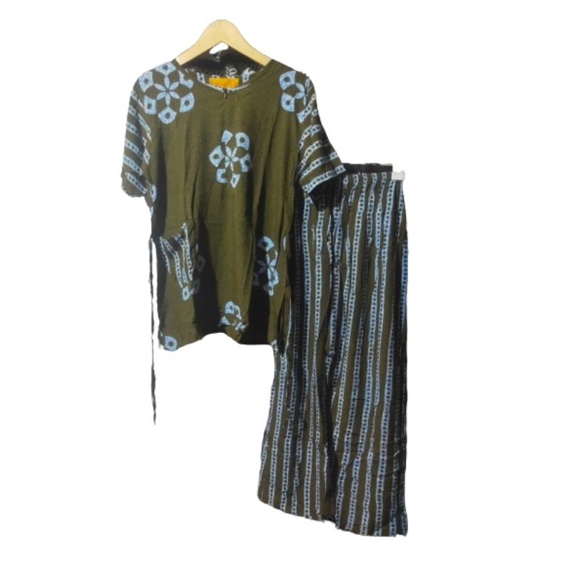 Setelan Daster Fuza SCP RMJ/ Set Daster Celana Panjang Daster Batik Fu-Za