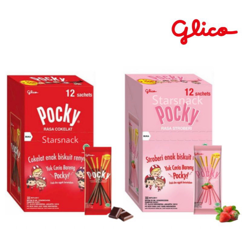 glico pocky sachet - glico pocky cokelat - glico pocky strawberry