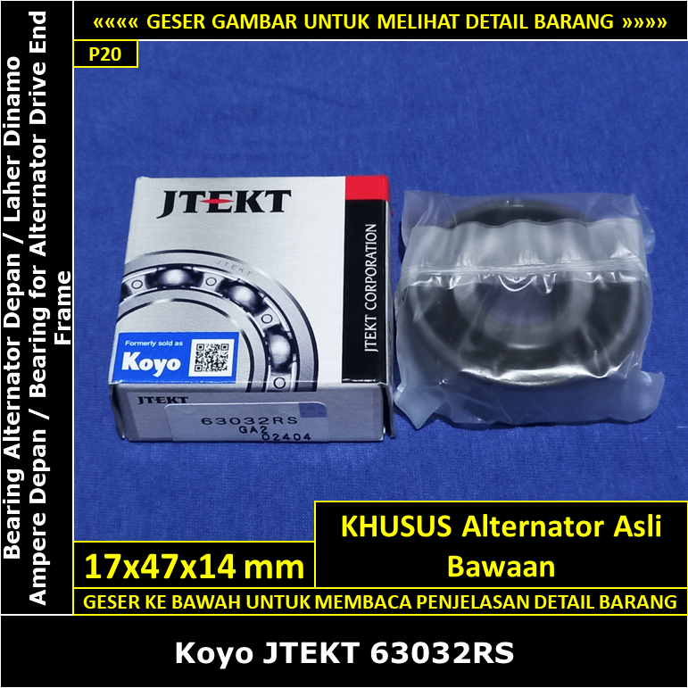 Bearing Alternator Depan Mitsubishi Colt T120ss / T 120 ss 1300 cc Karburator 1995-2006 Koyo Japan 6