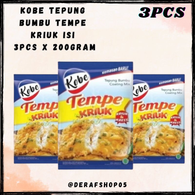 

Kobe Tepung Kobe Bumbu Tempe Kriuk Isi 3pcs x 200gram