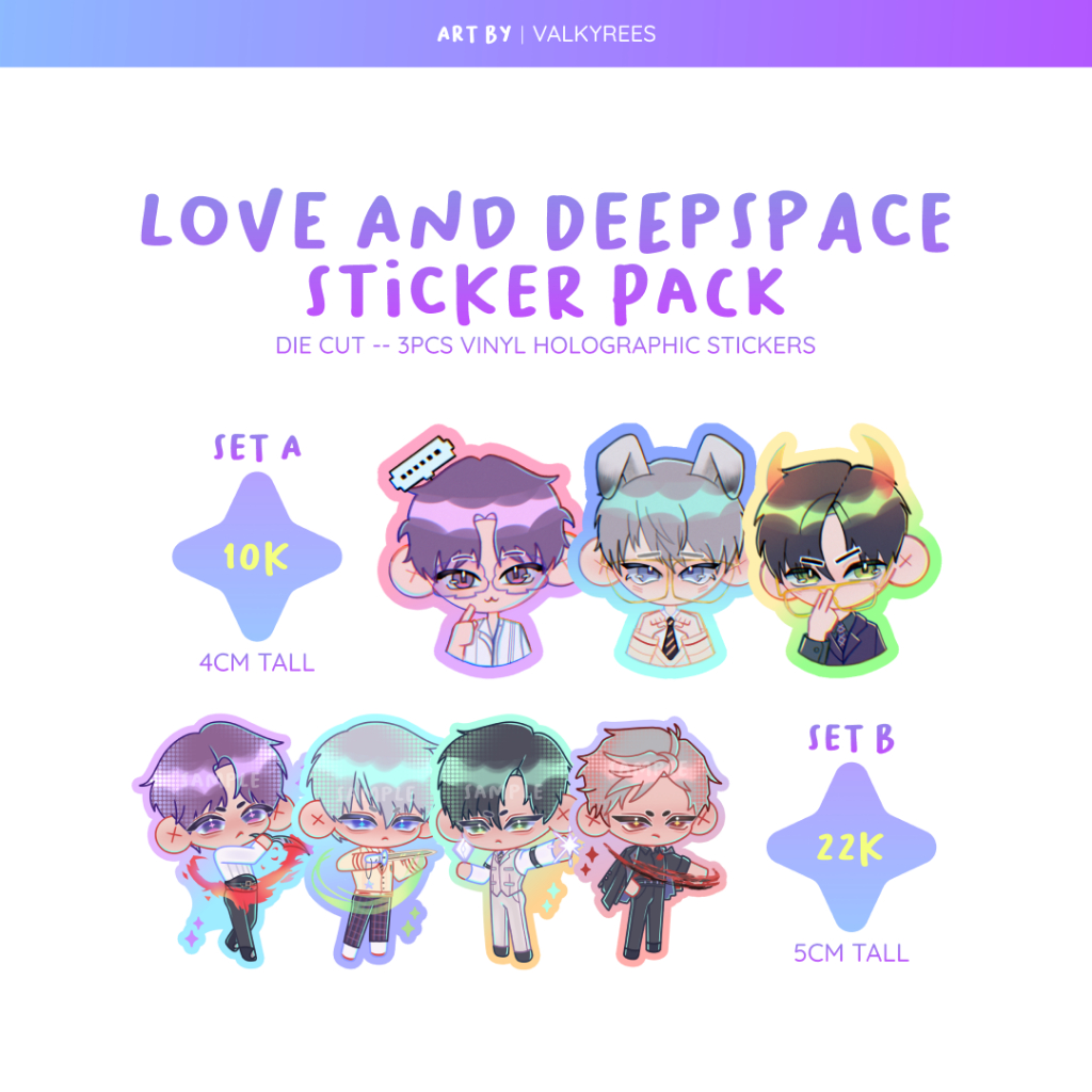 LOVE AND DEEPSPACE Sticker Pack | Zayne Rafayel Sylus Xavier