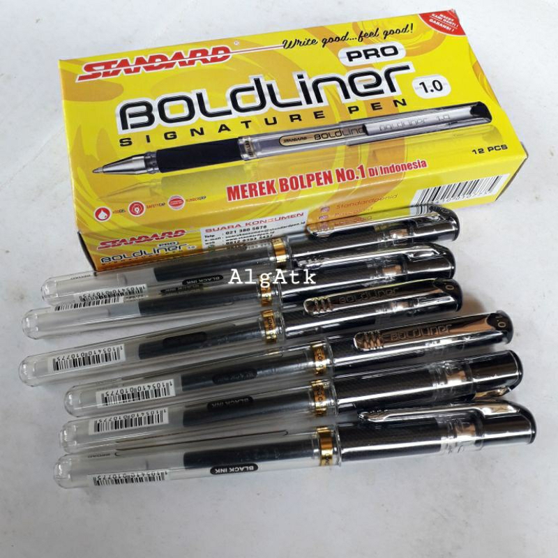 

12 Pcs Pulpen Gel Standard Boldliner pro 1.0mm