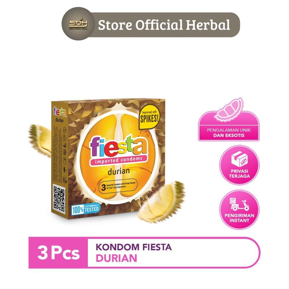 Kondom Fiesta Durian isi 3 Pcs/ Aroma Manis Buah Durian