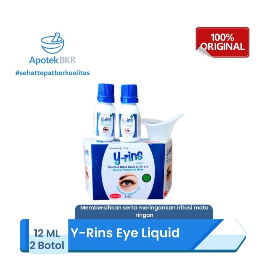 Y-Rins Eye Liquid 12 ml Dus Isi 2 Botol - Yrins Larutan Pembersih Mata