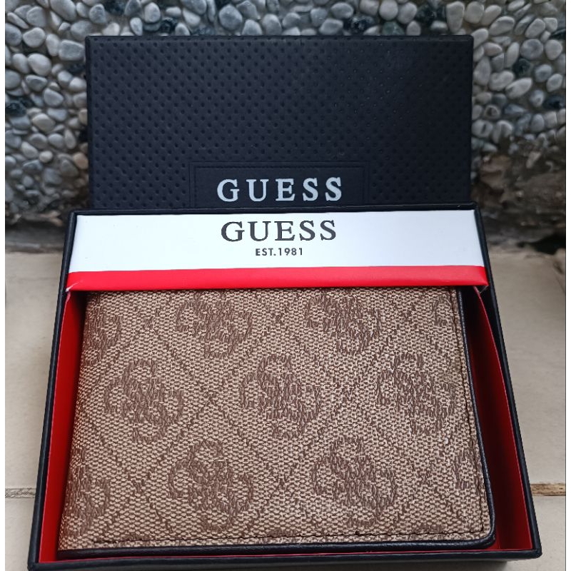 Dompet Pria Guess Original/Quattro G Bifold Wallet/Guess Ori - Brown