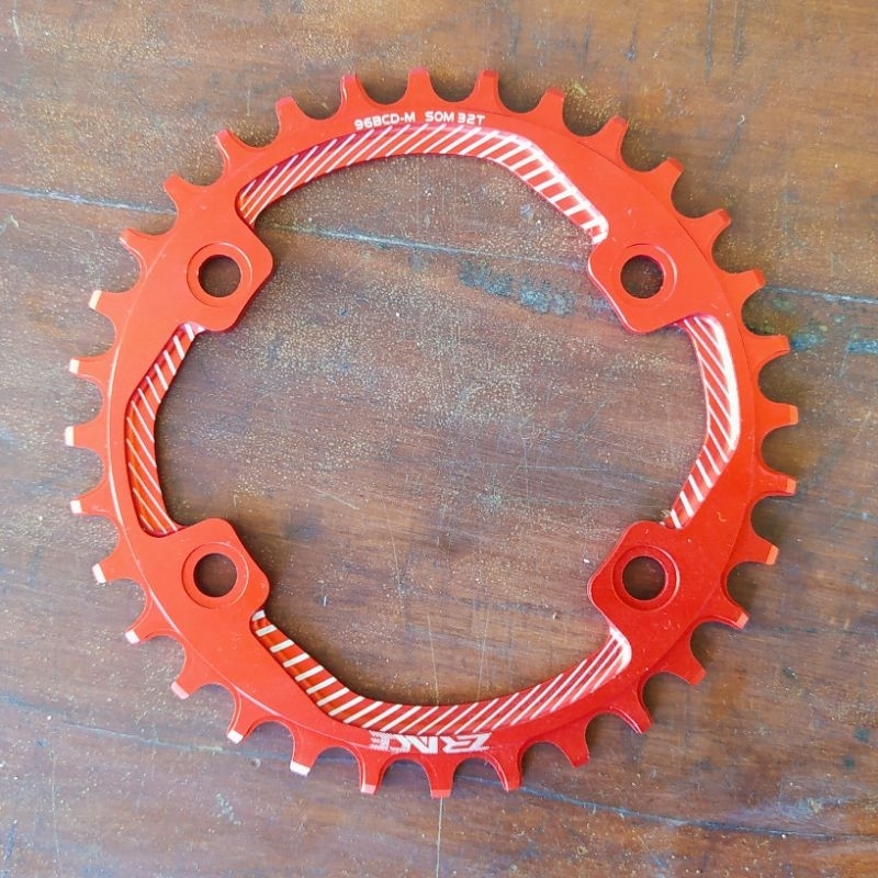Chainring Zrace 32T BCD 96 Asimetris Narrow Wide Chainring Merah