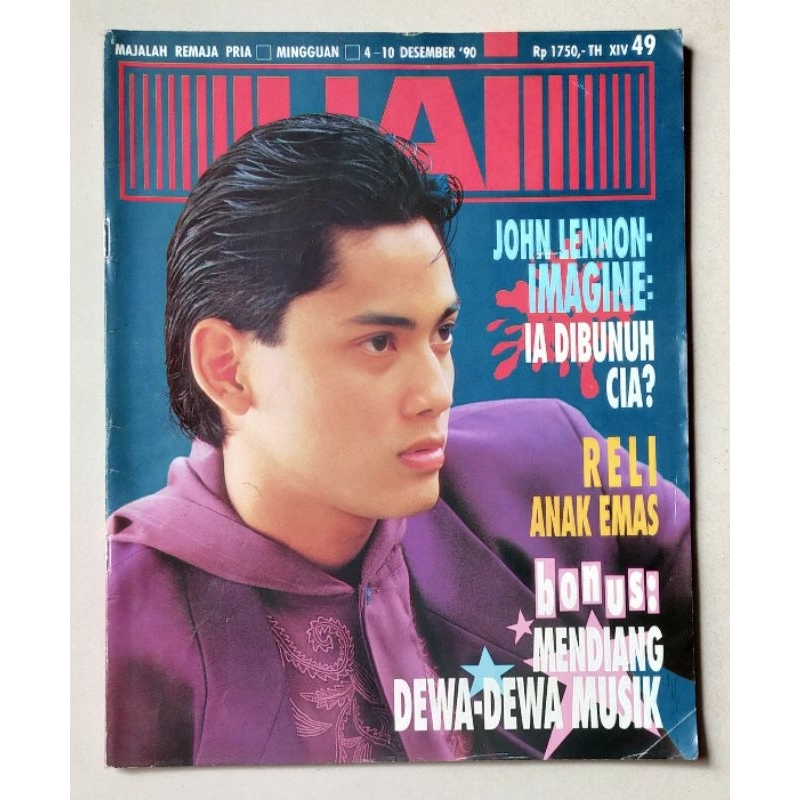 Majalah HAI no.49 / 4 Desember 1990 : Cover Onky Alexander - John Lennon + Bonus Dewa-dewa Musik