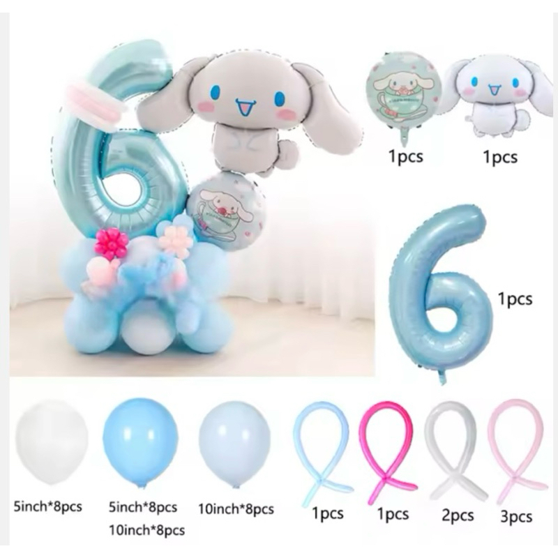 PAKET STAND KAWAII CINNAMOROLL ANGKA BABY BLUE