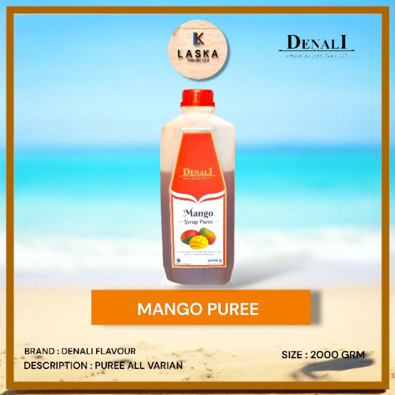 

Mango Puree Merk Denali 2000 ml - Denali Puree Mango 2kg - Sirup Concentrate Buah Mangga