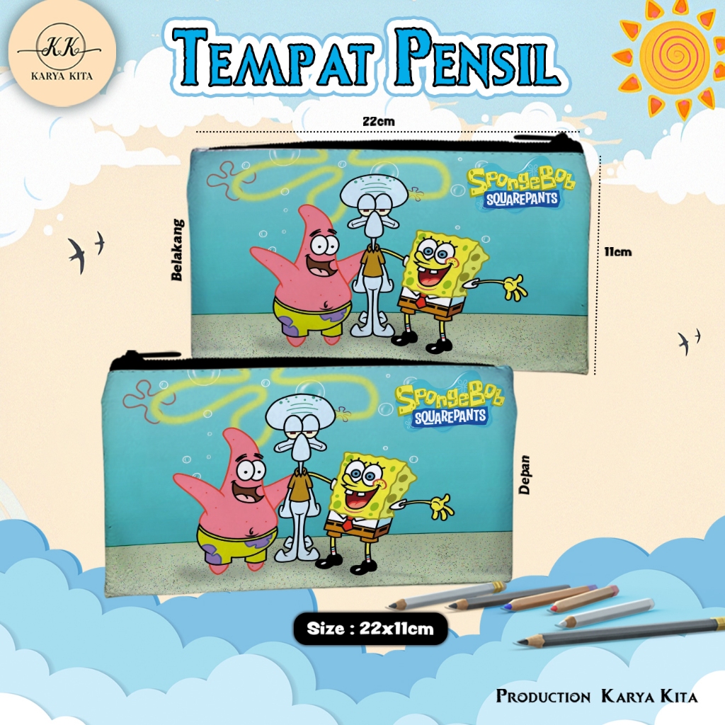 

Tempat Pensil Karakter Anime Anak Laki Laki SPONGEBOB Kode 03