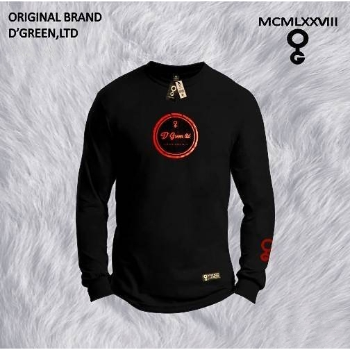 Kaos Pria Distro Lengan Panjang Hitam  Tebal