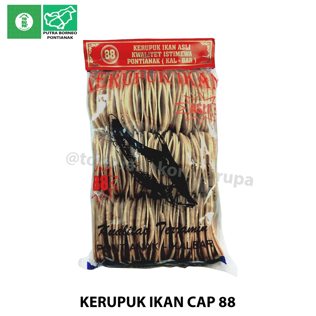 

Kerupuk Ikan Cap 88 / Krupuk Ikan Cap 88 Oleh Oleh Pontianak Khas Kalimantan / Krupuk Ikan Mentah