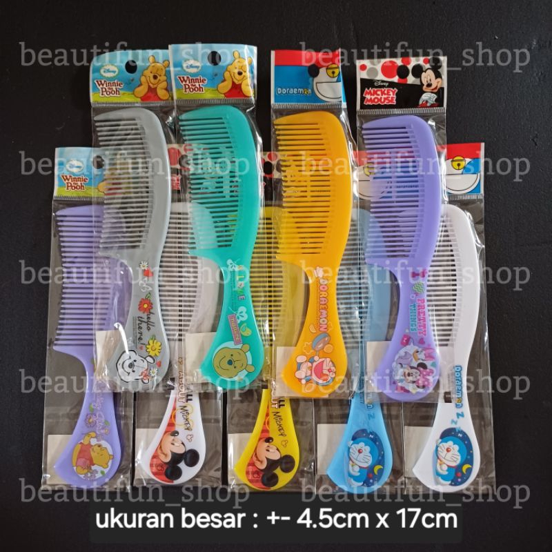 Sisir gagang karakter kartun sisir besar lucu kartun disney sisir rambut karakter fancy import sisir