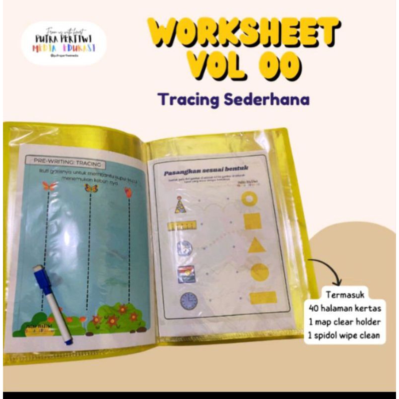 

Worksheet anak wipe and clean 40 halaman berwarna (kode B1)