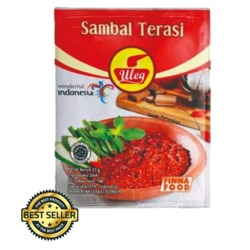 

Isi 3Renteng (30Sachet) / 2Renteng (20Sachet) Finna Sambal Terasi Uleg Sachet