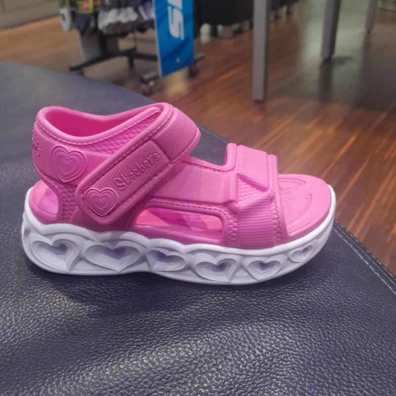 skechers lights sandal kids girl original sjze 22 - 26 - sepatu sandal lampu anak