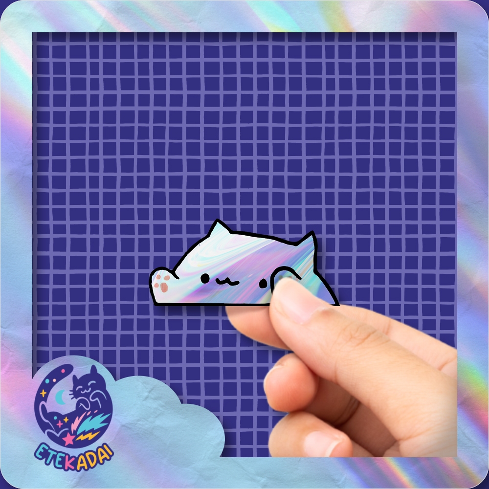 

Stiker Hologram Bongo Cat