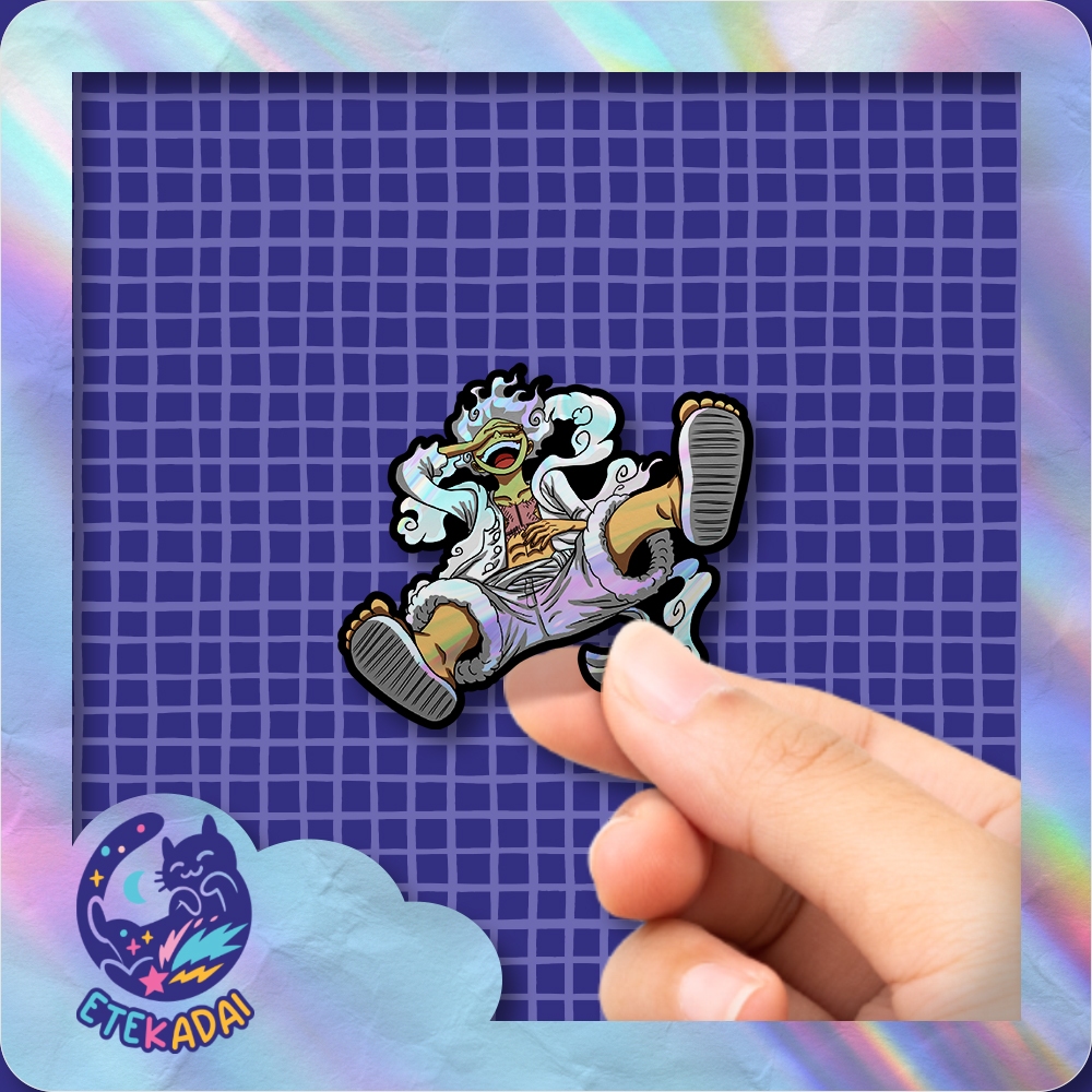 

Stiker Hologram Anime One Piece Gear 5 Monkey D. Luffy