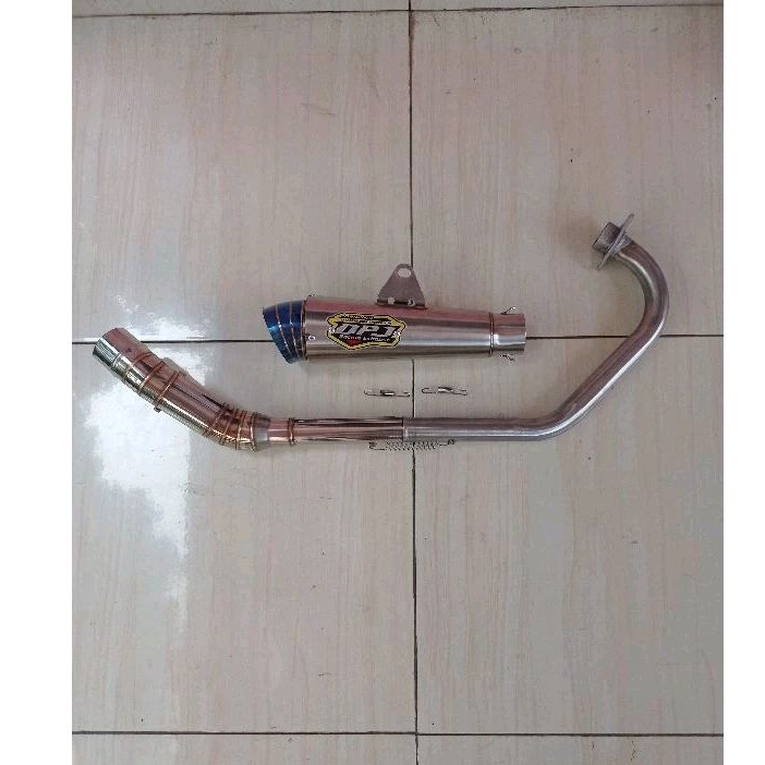 knalpot DPJ tipe keong corong biru inlet 50mm