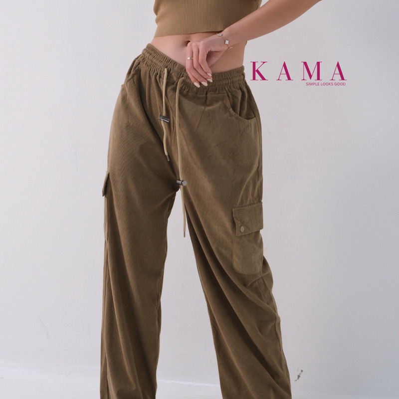 KAMA | Stevia Corduroy Cargo Pants Jumbo / Celana Cargo / Celana Jumbo