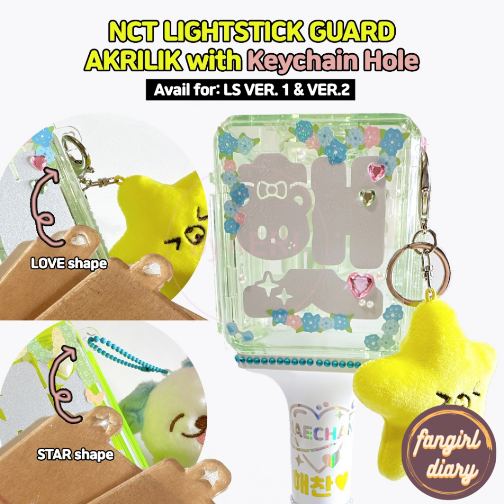 

NCT LIGHTSTICK AKRILIK GUARD WITH KEYCHAIN HOLE LOVE STAR FOR DECO STICKER NEOBONG HEAD ANTIGORES DENGAN LUBANG LIGHTSTICK VER. 1 & VER. 2