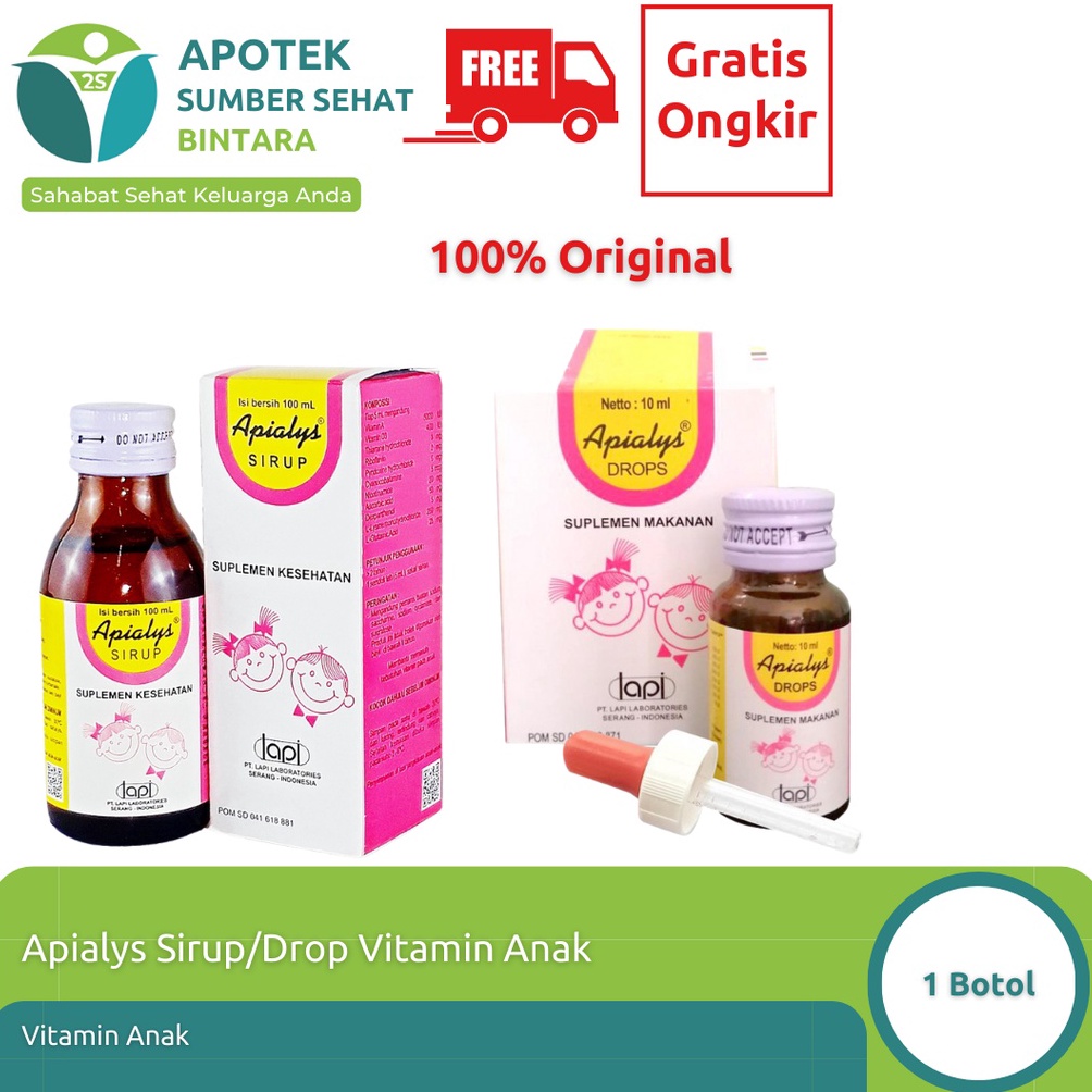 9DD9H9461 GRATIS ONGKIR Apialys SirupDrop Multivitamin Anak
